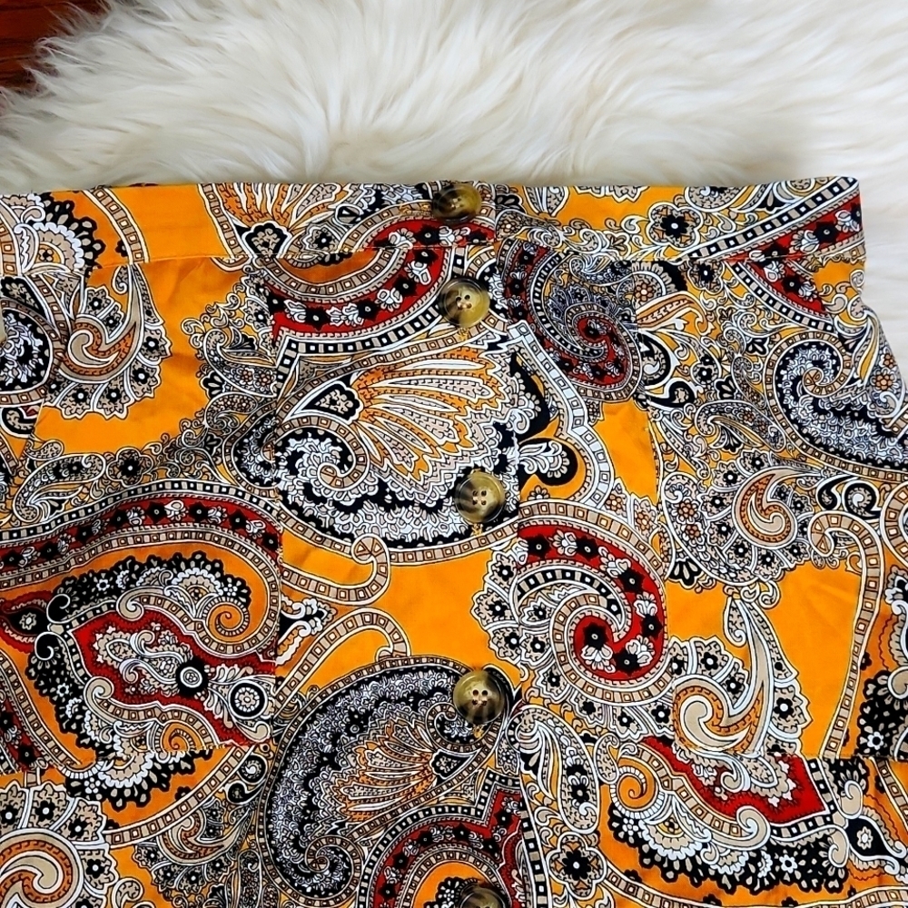 Dorothy Perkins Lightweight Button Front Paisley Boho Chic Midi Skirt - Picture 3 of 5